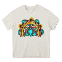 Cream western gemstones sunflowers rainbow Heavy Core Tee - OliviaCreatesArt