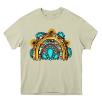 Western Gemstones Sunflowers Rainbow Heavy Core Tee | Teevron