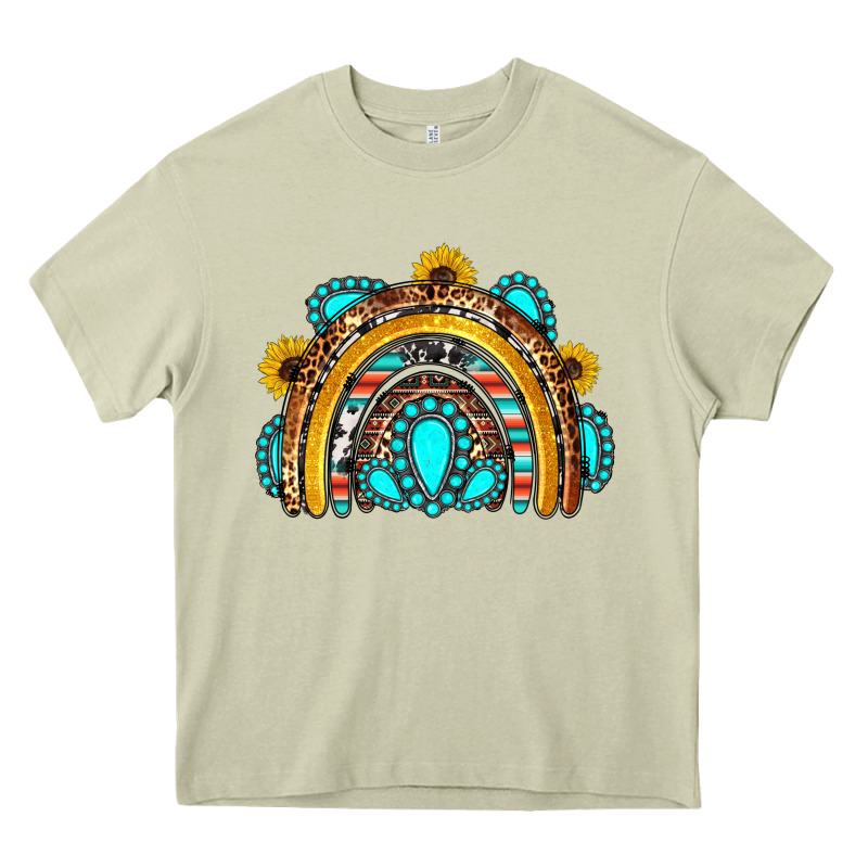Western Gemstones Sunflowers Rainbow Heavy Core Tee by OliviaCreatesArt | Teevron