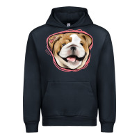 Navy bulldog pink glitter Urban Hoodie - Jasminsmagicworld