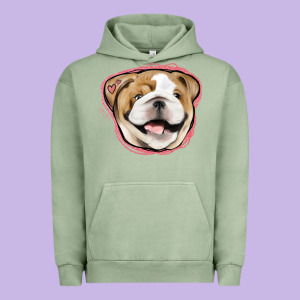 Bulldog Pink Glitter Urban Hoodie Designed By Jasminsmagicworld
