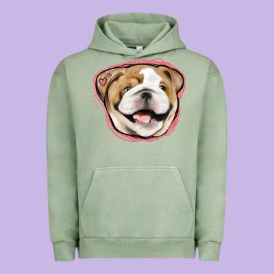 Bulldog Pink Glitter Urban Hoodie Designed By Jasminsmagicworld