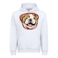 White bulldog pink glitter Urban Hoodie - Jasminsmagicworld