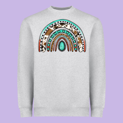 Blessed Western Rainbow Heavyweight Sweatshirt Designed By Jasminsmagicworld