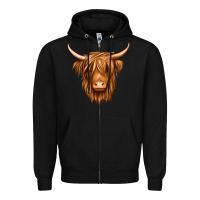Black long haired cow Zipper Hoodie - Jasminsmagicworld
