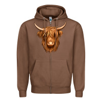 Chestnut long haired cow Zipper Hoodie - Jasminsmagicworld