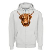 Dove Grey long haired cow Zipper Hoodie - Jasminsmagicworld