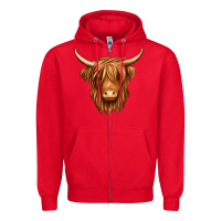 Red long haired cow Zipper Hoodie - Jasminsmagicworld