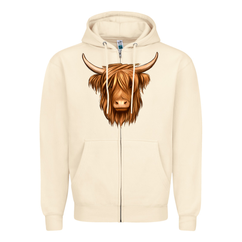 Long Haired Cow Zipper Hoodie by Jasminsmagicworld | Teevron