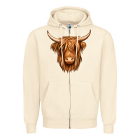 Sandshell long haired cow Zipper Hoodie - Jasminsmagicworld