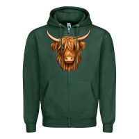 Sports Green long haired cow Zipper Hoodie - Jasminsmagicworld