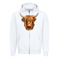 White long haired cow Zipper Hoodie - Jasminsmagicworld