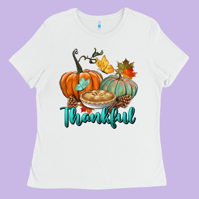 Thankful Pumpkins Ladies Tee Designed By Bundleandbundleshop