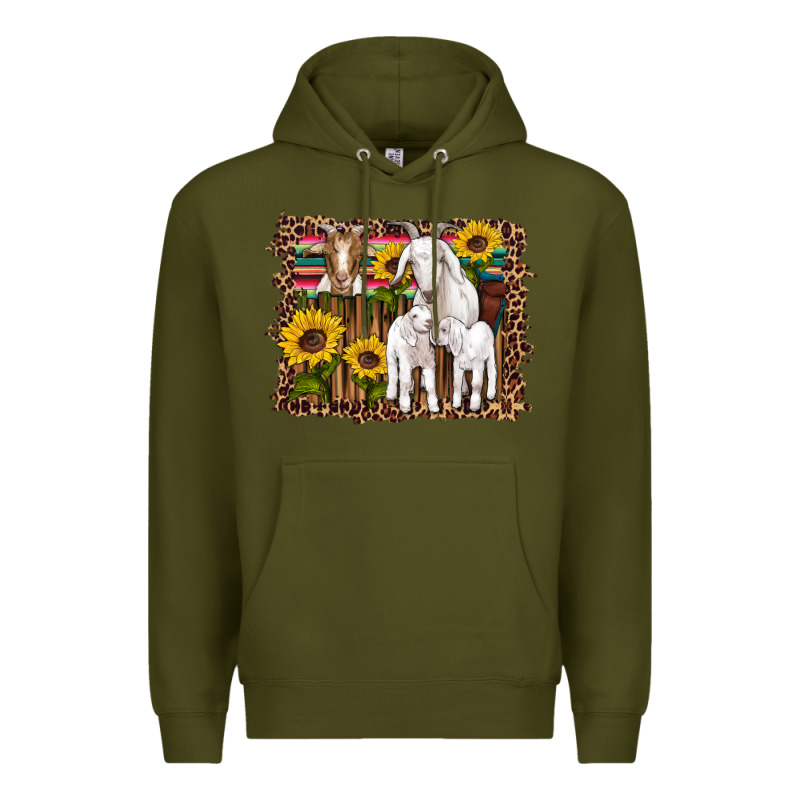 Gats Baby Gots Sunflowers Wooden Serape Leopard Premium Hoodie by Artiststas | Teevron