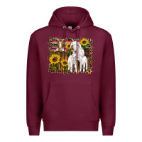 Burgundy gats baby gots sunflowers wooden serape leopard Premium Hoodie - Artiststas