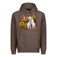 Coffee gats baby gots sunflowers wooden serape leopard Premium Hoodie - Artiststas