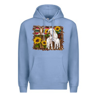 Colony Blue gats baby gots sunflowers wooden serape leopard Premium Hoodie - Artiststas