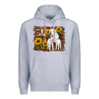 Heather Grey gats baby gots sunflowers wooden serape leopard Premium Hoodie - Artiststas