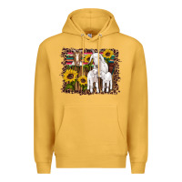 Mustard gats baby gots sunflowers wooden serape leopard Premium Hoodie - Artiststas