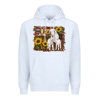 White gats baby gots sunflowers wooden serape leopard Premium Hoodie - Artiststas