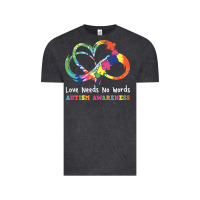 Love Needs No Words Heart Puzzle Autism Vintage Tee | Teevron