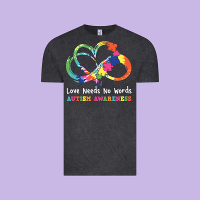 Love Needs No Words Heart Puzzle Autism Vintage Tee Designed By Cowhidedigitalart