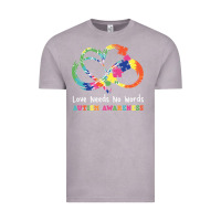 Vintage Zinc Love Needs No Words Heart Puzzle Autism Vintage Tee - CowhideDigitalArt