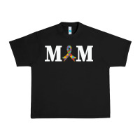 Black LIL Autism Mom Urban Heavy Tee - CowhideDigitalArt