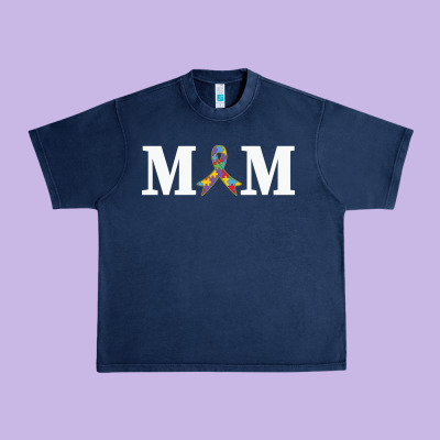 Lil Autism Mom Urban Heavy Tee Designed By Cowhidedigitalart