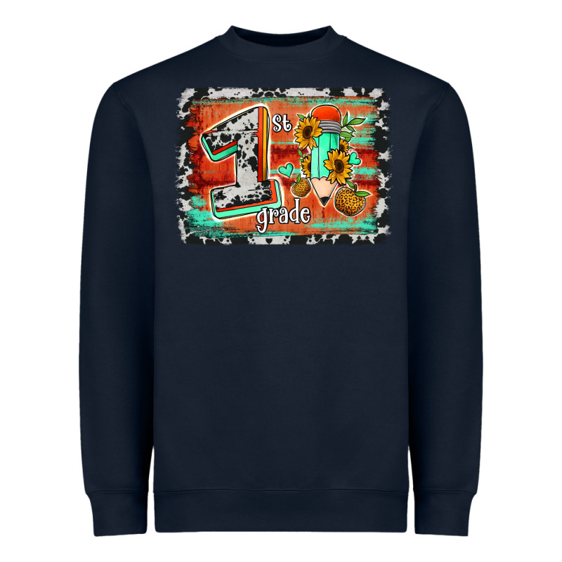 Western Back To School 1st Grade Heavyweight Sweatshirt by Jasminsmagicworld | Teevron
