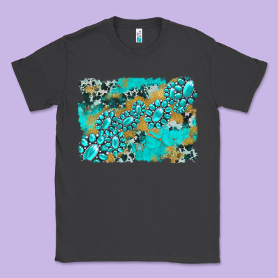 Gemstone Cowhide Glitter Background Classic Tee Designed By Artiststas