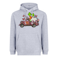 Heather Grey happy easter pink truck with bunny Heavyweight Hoodie - RanaPortraitStore