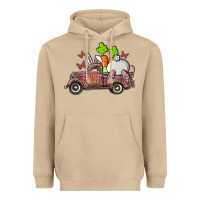 Mushroom happy easter pink truck with bunny Heavyweight Hoodie - RanaPortraitStore