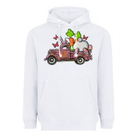 White happy easter pink truck with bunny Heavyweight Hoodie - RanaPortraitStore