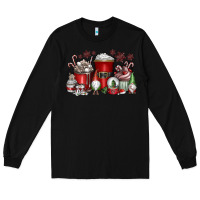 Black Christmas Coffee Drink Long Sleeve Tee - CowhideDigitalArt