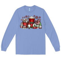Colony Blue Christmas Coffee Drink Long Sleeve Tee - CowhideDigitalArt
