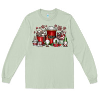 Matcha Christmas Coffee Drink Long Sleeve Tee - CowhideDigitalArt