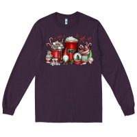 Plum Christmas Coffee Drink Long Sleeve Tee - CowhideDigitalArt