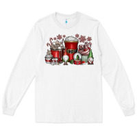White Christmas Coffee Drink Long Sleeve Tee - CowhideDigitalArt