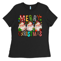 Black Merry christmas santa Ladies Tee - FaDigitalArtStudio