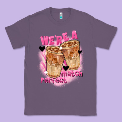 We're A Perfect Match Valentine's Day Classic Tee Designed By Fadigitalartstudio