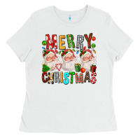 White Merry christmas santa Ladies Tee - FaDigitalArtStudio