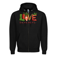 Black love summer strawberry Zipper Hoodie - Jasminsmagicworld