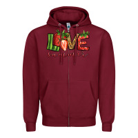 Burgundy love summer strawberry Zipper Hoodie - Jasminsmagicworld