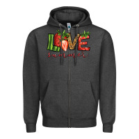 Charcoal Heather love summer strawberry Zipper Hoodie - Jasminsmagicworld