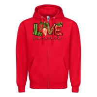 Red love summer strawberry Zipper Hoodie - Jasminsmagicworld