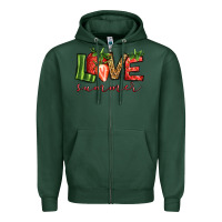 Sports Green love summer strawberry Zipper Hoodie - Jasminsmagicworld
