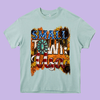 Small Town Usa Gemstone Heavy Core Tee Designed By Jasminsmagicworld
