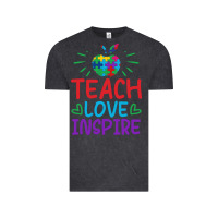 Vintage Black teach love inspire Vintage Tee - CowhideDigitalArt