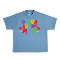 Pebble Blue LIL Autism Mom Urban Heavy Tee - CowhideDigitalArt
